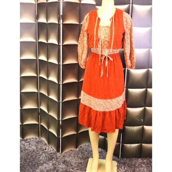 Vintage 2 pc flowery dress - Picture 4 of 6